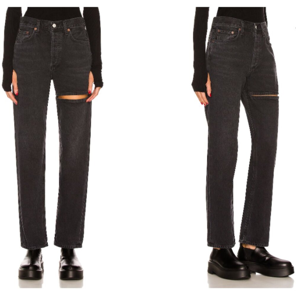 AGOLDE Lana Slice Straight Leg Jeans in Descent Size 27